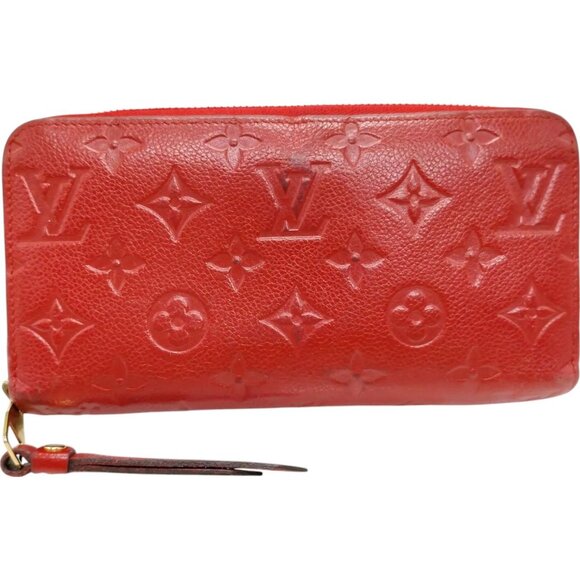 502310BH (L4) Louis Vuitton Wallet Long Red Monogram Empreinte - Picture 1 of 10
